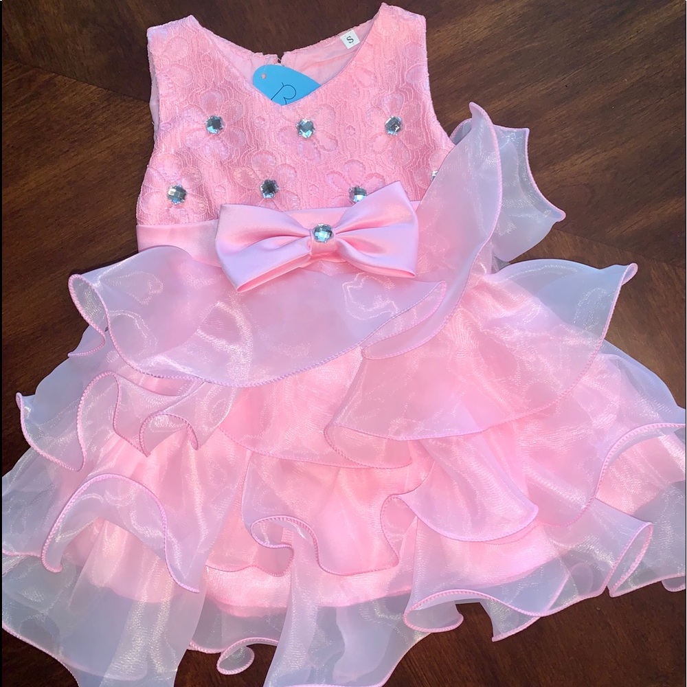 Baby Pink Fluffy Ruffle Dress